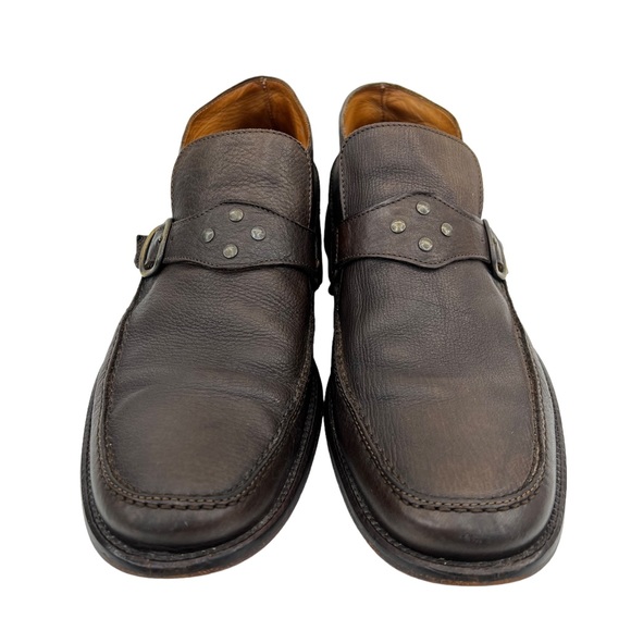 John Varvatos Leather Hand Made in Italy Ankle Slip On Loafer Shoes - Picture 8 of 16